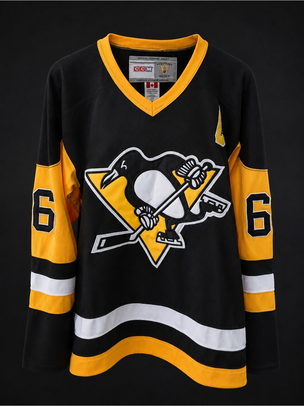 CCM Pittsburgh Penguins Mario Lemieux #66 Hockey Jersey Size 48